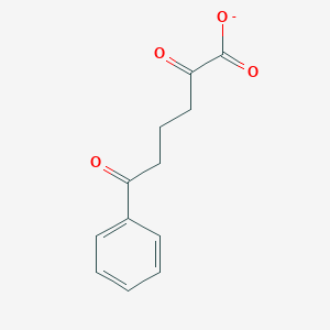 molecular formula C12H11O4- B1259522 2,6-Dioxo-6-phenylhexanoate 
