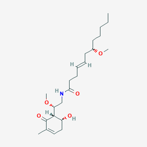 molecular formula C23H39NO5 B1259527 (E,7S)-N-[(2S)-2-[(1S,6R)-6-hydroxy-3-methyl-2-oxocyclohex-3-en-1-yl]-2-methoxyethyl]-7-methoxydodec-4-enamide 