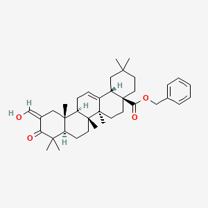 molecular formula C38H52O4 B12595275 benzyl (4aS,6aR,6aS,6bR,8aR,11Z,12aR,14bS)-11-(hydroxymethylidene)-2,2,6a,6b,9,9,12a-heptamethyl-10-oxo-1,3,4,5,6,6a,7,8,8a,12,13,14b-dodecahydropicene-4a-carboxylate 
