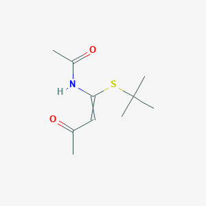 molecular formula C10H17NO2S B12595382 N-[1-(tert-Butylsulfanyl)-3-oxobut-1-en-1-yl]acetamide CAS No. 646516-83-8