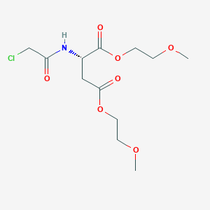 molecular formula C12H20ClNO7 B12595431 L-Aspartic acid, N-(chloroacetyl)-, bis(2-methoxyethyl) ester CAS No. 646530-56-5