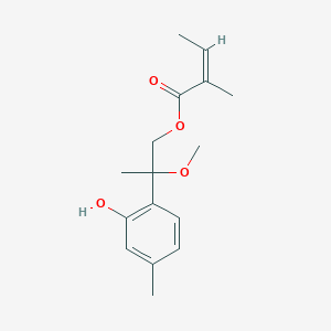 molecular formula C16H22O4 B1259546 8-methoxy-9-O-angeloylthymol 
