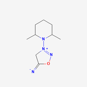 molecular formula C9H16N4O B1259558 [3-[(2R,6S)-2,6-dimethylpiperidin-1-yl]-4H-oxadiazol-3-ium-5-ylidene]azanide 