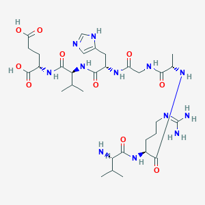 molecular formula C32H54N12O10 B12595655 L-Valyl-N~5~-(diaminomethylidene)-L-ornithyl-L-alanylglycyl-L-histidyl-L-valyl-L-glutamic acid CAS No. 586356-56-1