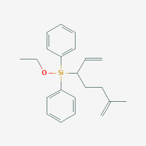 molecular formula C22H28OSi B12595763 Silane, (1-ethenyl-4-methyl-4-pentenyl)ethoxydiphenyl- CAS No. 651033-72-6