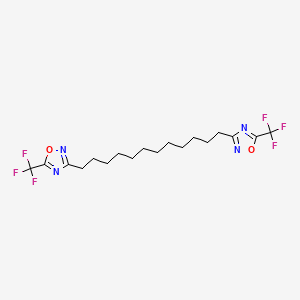 molecular formula C18H24F6N4O2 B12595803 3,3'-(Dodecane-1,12-diyl)bis[5-(trifluoromethyl)-1,2,4-oxadiazole] CAS No. 648440-92-0