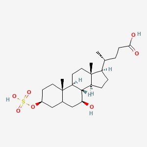 molecular formula C24H40O7S B1259585 (4R)-4-[(3S,7S,8R,9S,10S,13R,14S,17R)-7-hydroxy-10,13-dimethyl-3-sulfooxy-2,3,4,5,6,7,8,9,11,12,14,15,16,17-tetradecahydro-1H-cyclopenta[a]phenanthren-17-yl]pentanoic acid CAS No. 68780-73-4