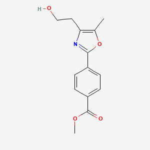molecular formula C14H15NO4 B12595870 Methyl 4-[4-(2-hydroxyethyl)-5-methyl-1,3-oxazol-2-yl]benzoate CAS No. 650602-36-1
