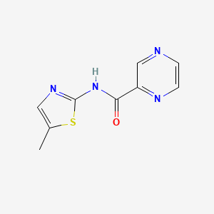 molecular formula C9H8N4OS B12595891 N-(5-methylthiazol-2-yl)pyrazine-2-carboxamide CAS No. 879547-31-6