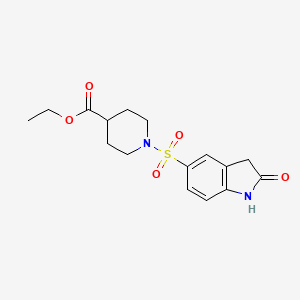 1-[(2-Oxo-1,3-dihydroindol-5-yl)sulfonyl]-4-piperidinecarboxylic acid ethyl ester
