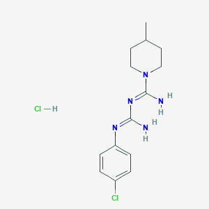 molecular formula C14H21Cl2N5 B012596 1-Piperidinecarboxamidine, N-((p-chlorophenyl)amidino)-4-methyl-, monohydrochloride CAS No. 19803-80-6