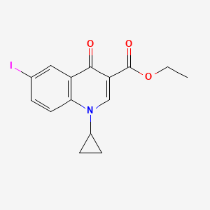 molecular formula C15H14INO3 B1259606 Ethyl 1-cyclopropyl-6-iodo-4-oxo-1,4-dihydro-3-quinolinecarboxylate 