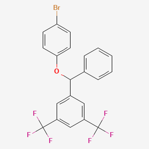 molecular formula C21H13BrF6O B12596087 1-[(4-Bromophenoxy)(phenyl)methyl]-3,5-bis(trifluoromethyl)benzene CAS No. 650605-21-3