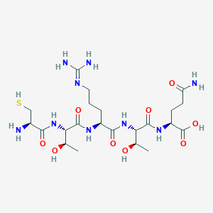 molecular formula C22H41N9O9S B12596212 L-Cysteinyl-L-threonyl-N~5~-(diaminomethylidene)-L-ornithyl-L-threonyl-L-glutamine CAS No. 629628-65-5