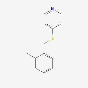 molecular formula C13H13NS B12596236 Pyridine, 4-[[(2-methylphenyl)methyl]thio]- CAS No. 646511-29-7