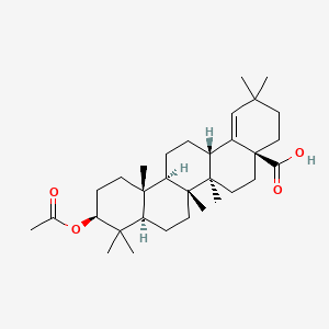 molecular formula C32H50O4 B1259627 3beta-Acetoxyolean-18-en-28-oic acid 