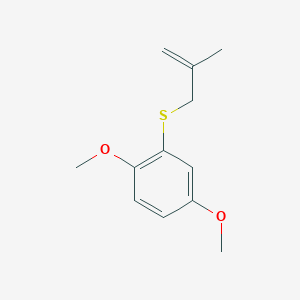 molecular formula C12H16O2S B12596281 Benzene, 1,4-dimethoxy-2-[(2-methyl-2-propenyl)thio]- CAS No. 648956-69-8