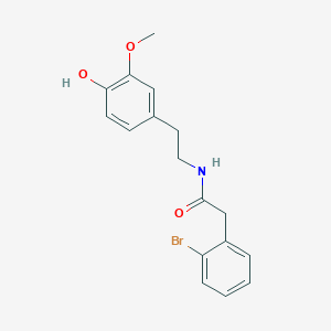 molecular formula C17H18BrNO3 B12596352 Benzeneacetamide, 2-bromo-N-[2-(4-hydroxy-3-methoxyphenyl)ethyl]- CAS No. 634151-27-2