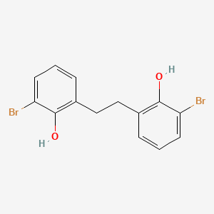 molecular formula C14H12Br2O2 B12596459 Phenol, 2,2'-(1,2-ethanediyl)bis[6-bromo- CAS No. 650601-27-7