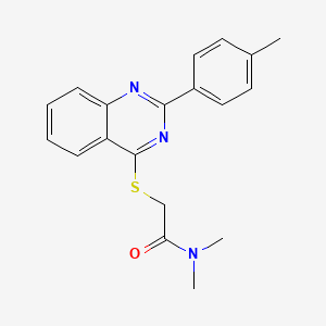 molecular formula C19H19N3OS B12596761 Acetamide,N,N-dimethyl-2-[[2-(4-methylphenyl)-4-quinazolinyl]thio]- 