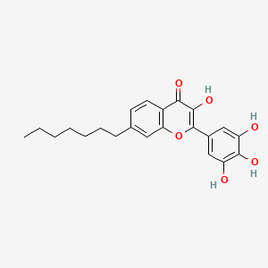 molecular formula C22H24O6 B12596895 7-Heptyl-3-hydroxy-2-(3,4,5-trihydroxyphenyl)-4H-1-benzopyran-4-one CAS No. 649552-07-8