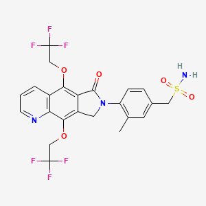 molecular formula C23H19F6N3O5S B12597034 Benzenemethanesulfonamide, 4-[6,8-dihydro-6-oxo-5,9-bis(2,2,2-trifluoroethoxy)-7H-pyrrolo[3,4-g]quinolin-7-yl]-3-methyl- CAS No. 915192-39-1