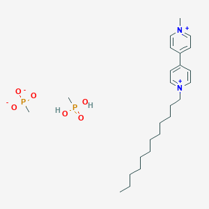 molecular formula C25H44N2O6P2 B12597375 1-Dodecyl-4-(1-methylpyridin-1-ium-4-yl)pyridin-1-ium;methyl-dioxido-oxo-lambda5-phosphane;methylphosphonic acid CAS No. 649554-97-2