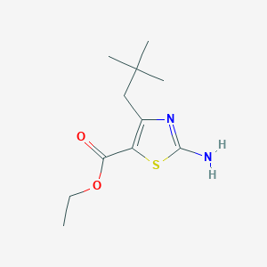 molecular formula C11H18N2O2S B12597562 Ethyl 2-amino-4-(2,2-dimethylpropyl)-1,3-thiazole-5-carboxylate CAS No. 649736-94-7