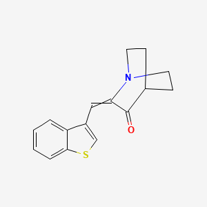 molecular formula C16H15NOS B12597904 2-[(1-Benzothiophen-3-yl)methylidene]-1-azabicyclo[2.2.2]octan-3-one CAS No. 645417-46-5