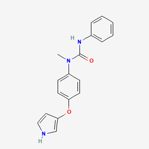 molecular formula C18H17N3O2 B12598042 Urea, N-methyl-N'-phenyl-N-[4-(1H-pyrrol-3-yloxy)phenyl]- CAS No. 651021-56-6
