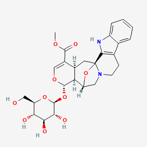 methyl (1S,15S,16S,17S,21S)-17-[(2S,3R,4S,5S,6R)-3,4,5-trihydroxy-6-(hydroxymethyl)oxan-2-yl]oxy-18,23-dioxa-3,13-diazahexacyclo[13.7.1.01,13.02,10.04,9.016,21]tricosa-2(10),4,6,8,19-pentaene-20-carboxylate