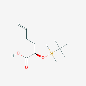 molecular formula C12H24O3Si B12598381 5-Hexenoic acid, 2-[[(1,1-dimethylethyl)dimethylsilyl]oxy]-, (2R)- CAS No. 612825-55-5