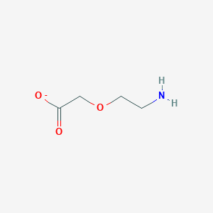 molecular formula C4H8NO3- B1259841 2-(2-Aminoethoxy)acetate 