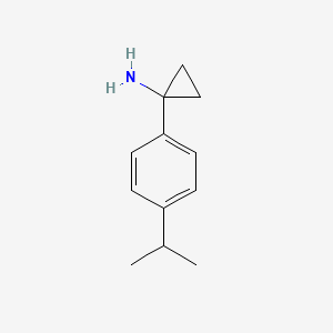 molecular formula C12H17N B12598429 Cyclopropanamine, 1-[4-(1-methylethyl)phenyl]- 