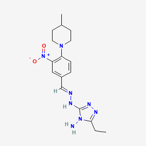 4-(4-methylpiperidin-1-yl)-3-nitrobenzaldehyde (4-amino-5-ethyl-4H-1,2,4-triazol-3-yl)hydrazone