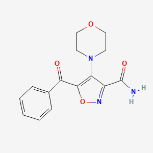 molecular formula C15H15N3O4 B12598450 3-Isoxazolecarboxamide, 5-benzoyl-4-(4-morpholinyl)- CAS No. 647862-53-1