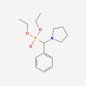molecular formula C15H24NO3P B12598724 Phosphonic acid, (phenyl-1-pyrrolidinylmethyl)-, diethyl ester CAS No. 650634-09-6