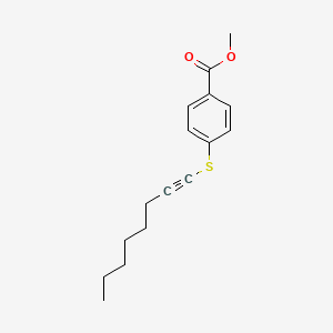 molecular formula C16H20O2S B12598973 Benzoic acid, 4-(1-octynylthio)-, methyl ester CAS No. 638199-57-2