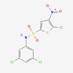 molecular formula C10H5Cl3N2O4S2 B12599026 2-Thiophenesulfonamide, 5-chloro-N-(3,5-dichlorophenyl)-4-nitro- CAS No. 646039-87-4