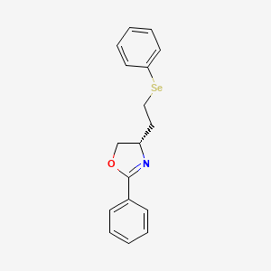 molecular formula C17H17NOSe B12599075 Oxazole, 4,5-dihydro-2-phenyl-4-[2-(phenylseleno)ethyl]-, (4S)- CAS No. 872504-95-5