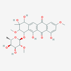 7-[(2S,3R,4R,5R,6S)-4,5-dihydroxy-3-methoxy-6-methyloxan-2-yl]oxy-4,6,9,10-tetrahydroxy-2,8-dimethoxy-9-methyl-8,10-dihydro-7H-tetracene-5,12-dione