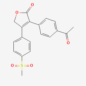 molecular formula C19H16O5S B12599713 3-(4-Acetylphenyl)-4-[4-(methanesulfonyl)phenyl]furan-2(5H)-one CAS No. 915038-38-9