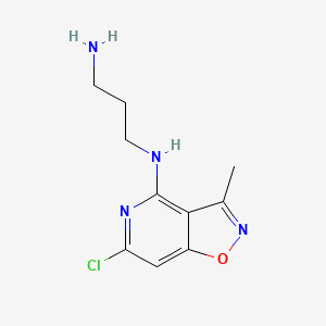 molecular formula C10H13ClN4O B12599777 N~1~-(6-Chloro-3-methyl[1,2]oxazolo[4,5-c]pyridin-4-yl)propane-1,3-diamine CAS No. 651054-74-9