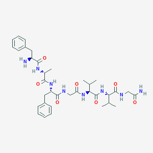molecular formula C35H50N8O7 B12599844 L-Phenylalanyl-D-alanyl-L-phenylalanylglycyl-L-valyl-L-valylglycinamide CAS No. 649727-65-1