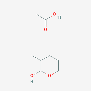 molecular formula C8H16O4 B12599864 Acetic acid;3-methyloxan-2-ol CAS No. 645412-75-5
