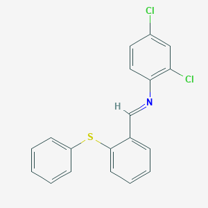 molecular formula C19H13Cl2NS B12599962 Benzenamine, 2,4-dichloro-N-[[2-(phenylthio)phenyl]methylene]- CAS No. 646067-20-1