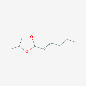 molecular formula C9H16O2 B12599970 1,3-Dioxolane, 4-methyl-2-(1-pentenyl)- CAS No. 648434-55-3