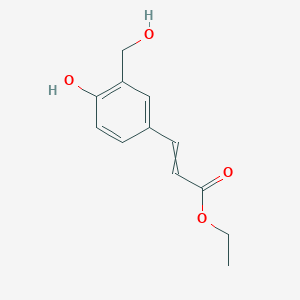molecular formula C12H14O4 B12600034 Ethyl 3-[4-hydroxy-3-(hydroxymethyl)phenyl]prop-2-enoate CAS No. 915962-72-0