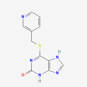 molecular formula C11H9N5OS B12600038 6-(3-pyridylmethylsulfanyl)-9H-purin-2-ol CAS No. 646510-97-6