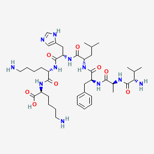 molecular formula C41H67N11O8 B12600073 L-Valyl-L-alanyl-L-phenylalanyl-L-leucyl-L-histidyl-L-lysyl-L-lysine CAS No. 605633-39-4